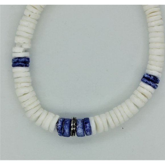 GENUINE WHITE CORAL BRACELET heishi beads 7 1/2" - Picture 3 of 6